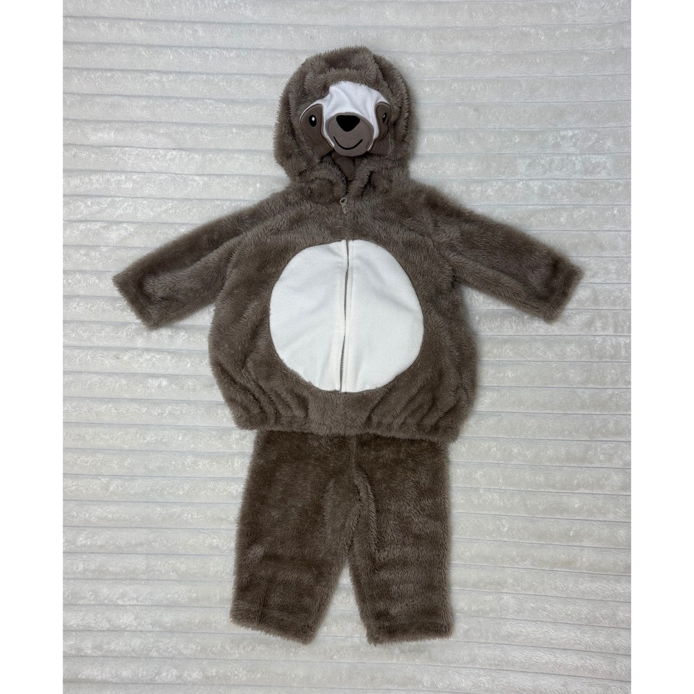 ADORABLE Carters Baby Sloth Faux Fur Costume Set Brown White 3-6 Months